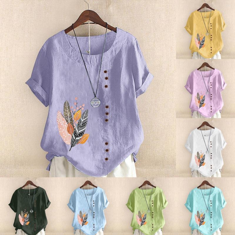 Women' Blouses Women' Printed Round Neck Raglan Sleeve Hem Slit Loose Short Button Decoration Shirt 4x Clothes, Green
Women' Blouses Women' Printed Round Neck Raglan Sleeve Hem Slit Loose Short Button Decoration Shirt 4x Clothes, Green