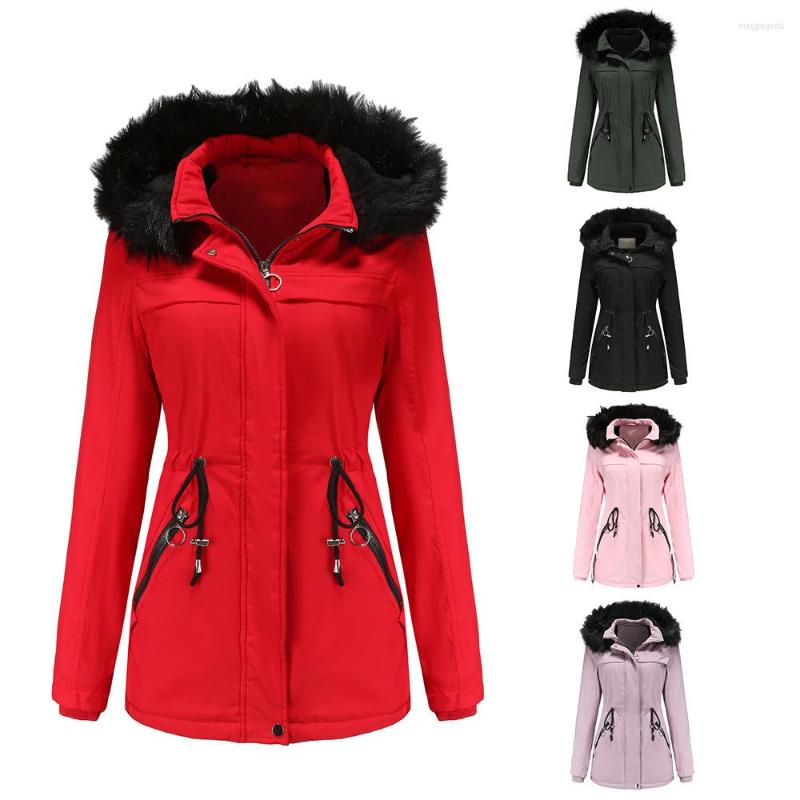 Women' Trench Coats Solid Women Winter Fur Collar Hooded Jacket Ladies Zipper Fleece Padded Warm Parkas, Black
Women' Trench Coats Solid Women Winter Fur Collar Hooded Jacket Ladies Zipper Fleece Padded Warm Parkas, Black