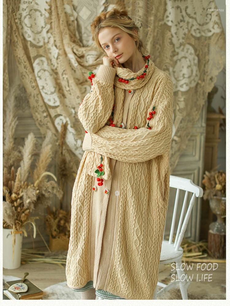 Women's Knits Women Autumn Winter Vintage Casual Ultra Loose Long Woolen Sweaters Handmade Crocheted Red Ball Oversized Knitted Coat, Khaki
Women's Knits Women Autumn Winter Vintage Casual Ultra Loose Long Woolen Sweaters Handmade Crocheted Red Ball Oversized Knitted Coat, Khaki