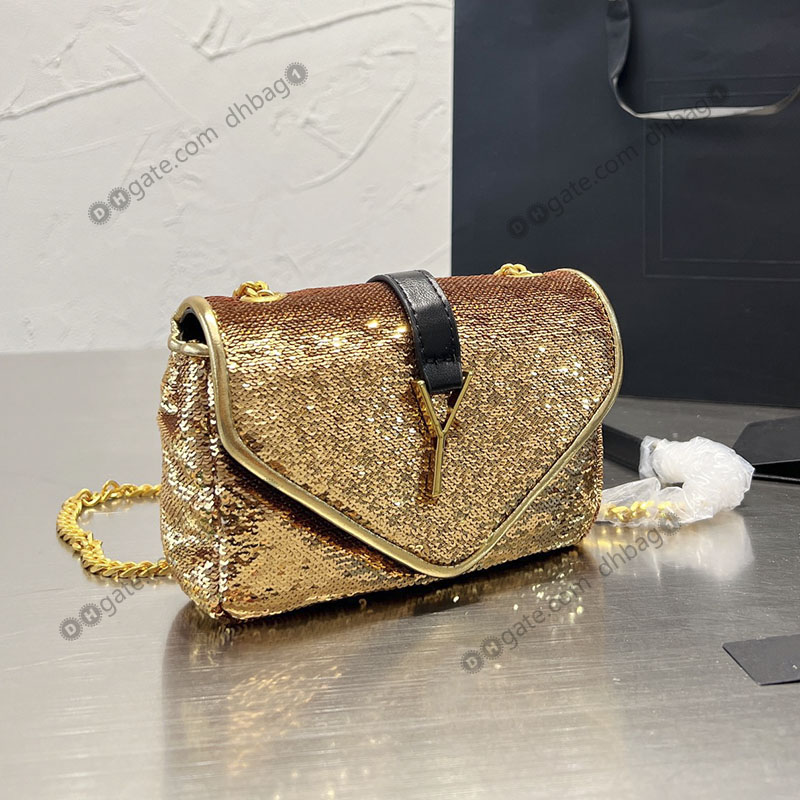 Designer Women Sparkly Sequined Crossbody Bags Gradient Over Color Sequins Classic Luxury Handbags Gold Hardware Sacoche Shoulder Bags Wallet Coin Purse 18x12cm, Multi-color
Designer Women Sparkly Sequined Crossbody Bags Gradient Over Color Sequins Classic Luxury Handbags Gold Hardware Sacoche Shoulder Bags Wallet Coin Purse 18x12cm, Multi-color