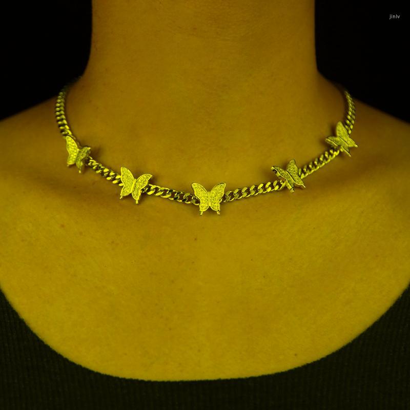 Chains Hip Hop 5MM Miami Cuban Necklace With 5 Butterflies Clear Cz Paved Fashion Punk Styles Choker Jewelry For Women Lady GiftChains
Chains Hip Hop 5MM Miami Cuban Necklace With 5 Butterflies Clear Cz Paved Fashion Punk Styles Choker Jewelry For Women Lady GiftChains