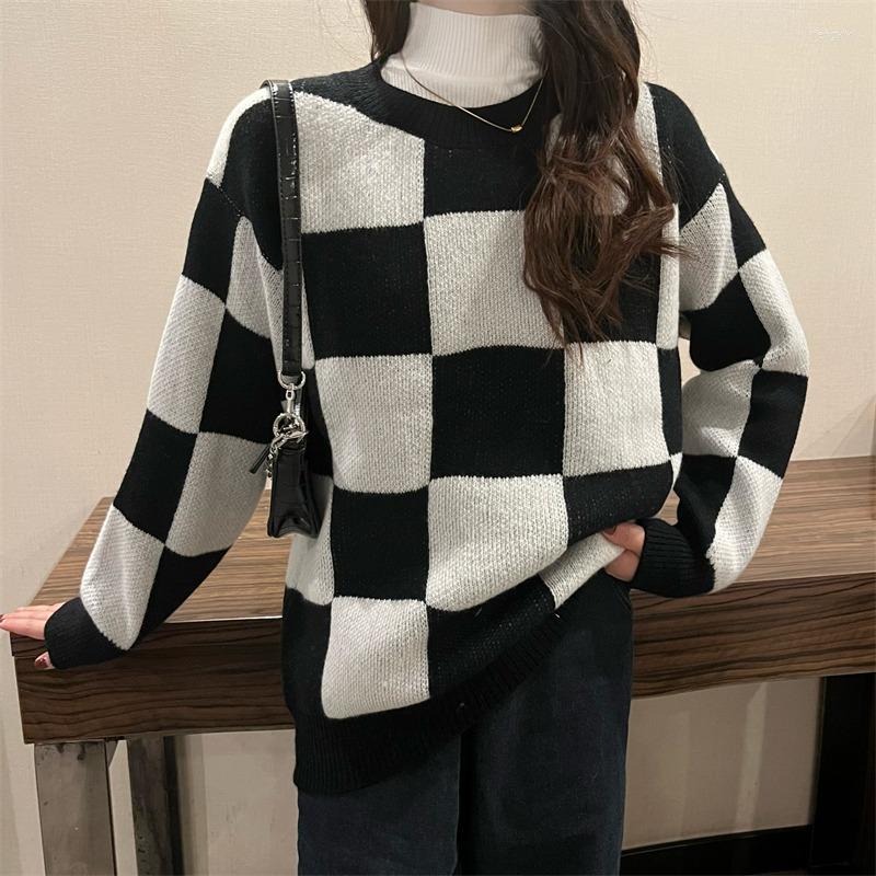 Women's Sweaters 2022 Autumn Winter Korean Fashion Retro Commuter All-match O Neck Plaid Print Design Thick Loose Knit Pullover Sweater, Photo color
Women's Sweaters 2022 Autumn Winter Korean Fashion Retro Commuter All-match O Neck Plaid Print Design Thick Loose Knit Pullover Sweater, Photo color