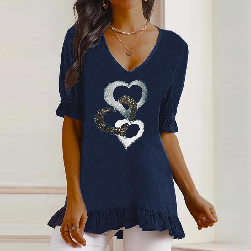 Women's T Shirts Long For Leggings Women Tops Summer Womens Ruffle Short Sleeve V Neck Floral Fashion Shirt, Black
Women's T Shirts Long For Leggings Women Tops Summer Womens Ruffle Short Sleeve V Neck Floral Fashion Shirt, Black