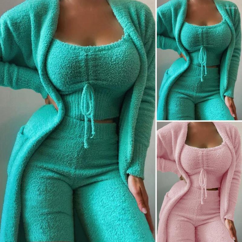 Women' Two Piece Pants Plush Home Clothes Leisure 3-piece Set Pajamas Long Sleeve Women 2022 Autumn And Winter Solid Color Lady Casual, Green
Women' Two Piece Pants Plush Home Clothes Leisure 3-piece Set Pajamas Long Sleeve Women 2022 Autumn And Winter Solid Color Lady Casual, Green