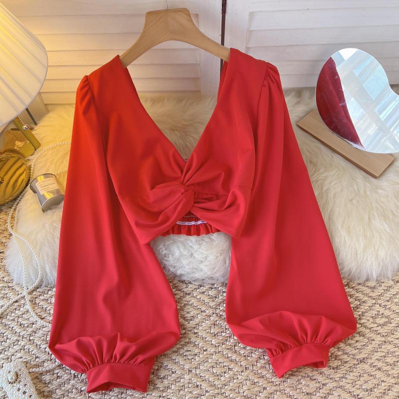 Women's Blouses French Chic For Women Korean Style Blouse Long Sleeve V Neck Shirt Woman Sweet Crop Top Sexy Femme Blusas Drop, Green
Women's Blouses French Chic For Women Korean Style Blouse Long Sleeve V Neck Shirt Woman Sweet Crop Top Sexy Femme Blusas Drop, Green
