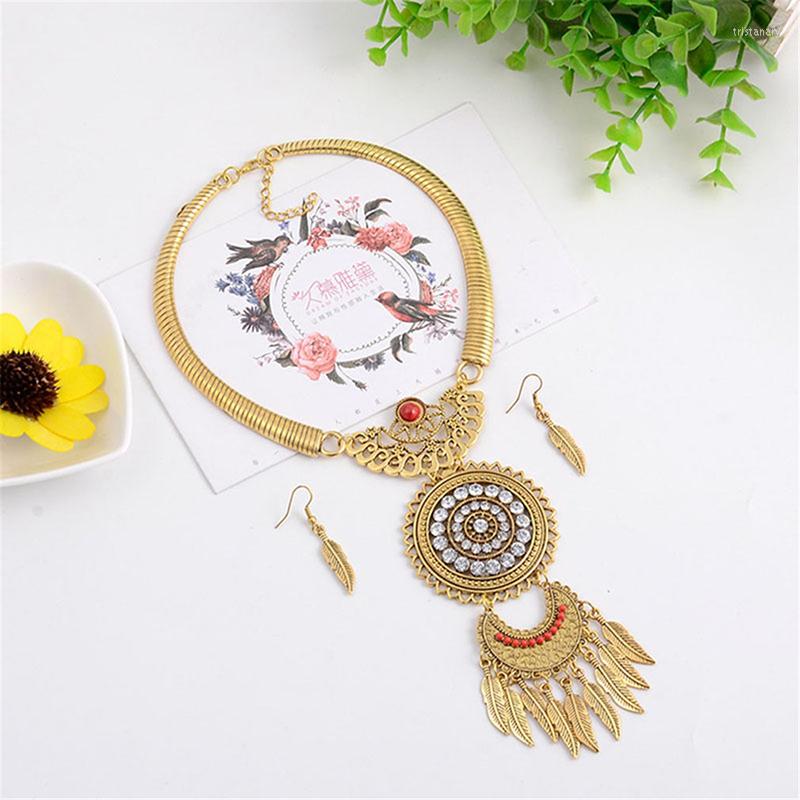 Necklace Earrings Set 1set Vintage Necklaces Earring Jewelry Women Big Pendants Bohemia Leaves Tassels Accessories, Picture shown
Necklace Earrings Set 1set Vintage Necklaces Earring Jewelry Women Big Pendants Bohemia Leaves Tassels Accessories, Picture shown
