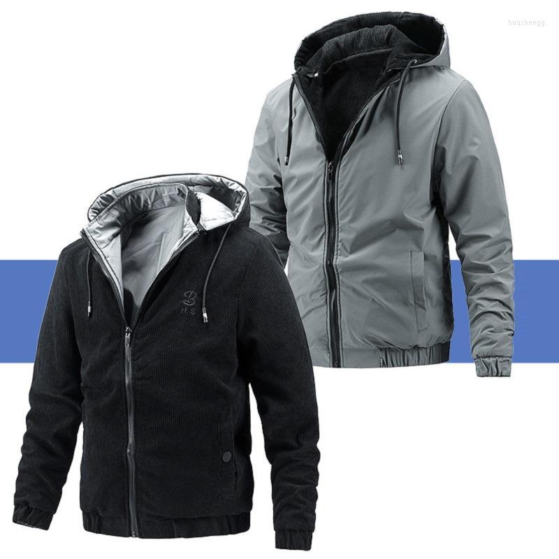 Men's Jackets Men's Corduroy Double-sided Wearable Hooded Jacket Spring/Autumn Korean Style Detachable Windbreaker Men, Black
Men's Jackets Men's Corduroy Double-sided Wearable Hooded Jacket Spring/Autumn Korean Style Detachable Windbreaker Men, Black