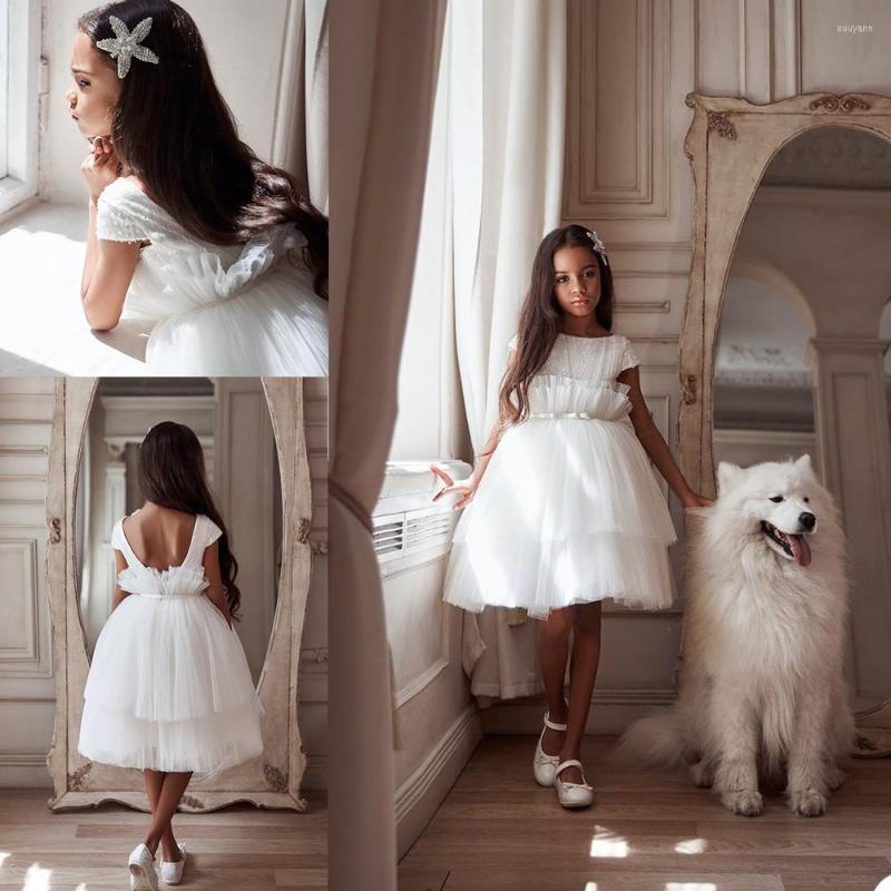 Girl Dresses 2022 White Flower Tiered Skirts Tulle Knee Length Short Sleeve Girls Pageant Gowns Beading Pleats Kids Formal Party, Beige
Girl Dresses 2022 White Flower Tiered Skirts Tulle Knee Length Short Sleeve Girls Pageant Gowns Beading Pleats Kids Formal Party, Beige