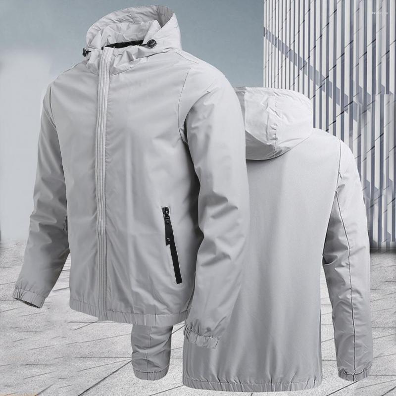 Men's Suits Men Outerwear Long Sleeve All Match Super Soft Zipper Hood, Black