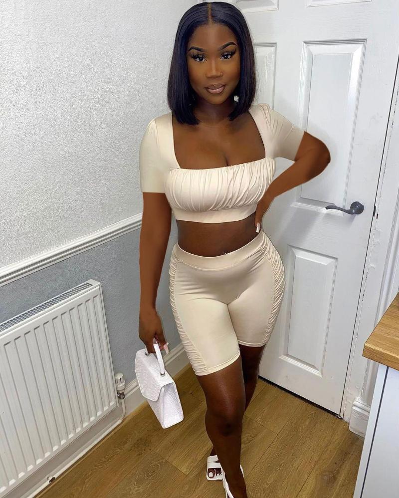 Women' Tracksuits 2022 List Young Sexy Solid Sweet Daily Pleated Style Shirt&Short Short Sleeve Pants Slim Women 2 Piece Set, Apricot
Women' Tracksuits 2022 List Young Sexy Solid Sweet Daily Pleated Style Shirt&Short Short Sleeve Pants Slim Women 2 Piece Set, Apricot