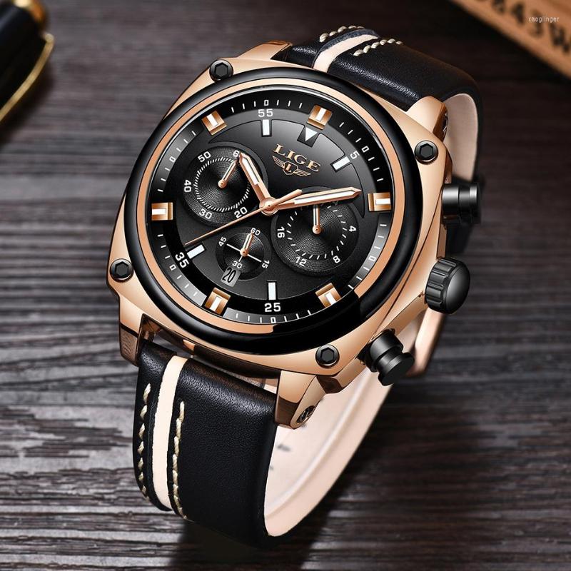 Wristwatches 2022LIGE Fashion Mens Watches Top Big Dial Military Quartz Watch Leather Waterproof Sport Chronograph Men, Full black
Wristwatches 2022LIGE Fashion Mens Watches Top Big Dial Military Quartz Watch Leather Waterproof Sport Chronograph Men, Full black