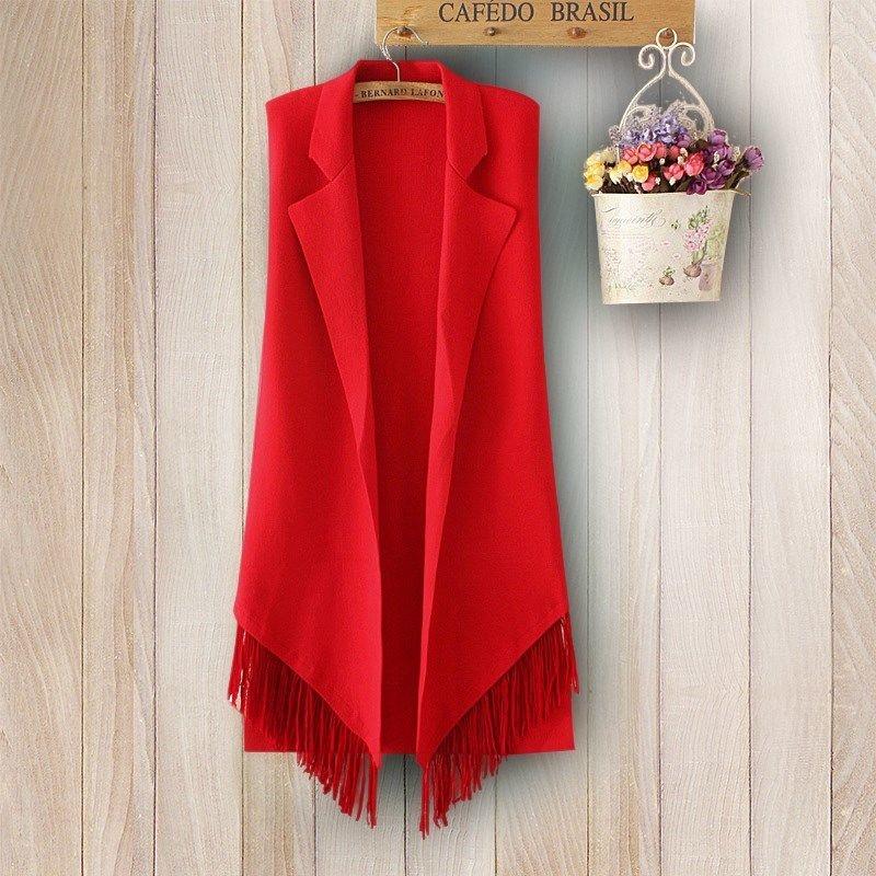 Women's Vests Womens Vest Sleeveless Jacket Coat Waistcoat Fashion Long Tassel Gilet Knitted Cardigan Female Autumn Clothes Balck Red, Black
Women's Vests Womens Vest Sleeveless Jacket Coat Waistcoat Fashion Long Tassel Gilet Knitted Cardigan Female Autumn Clothes Balck Red, Black