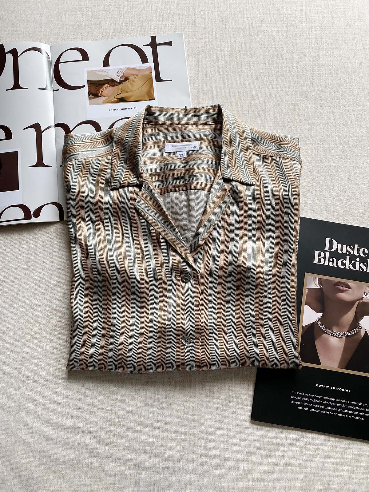 2022 Autumn Multicolor Silk Blouse French Style Striped Print Long Sleeves Notched Neck 100% Soie Buttons Single-Breasted Shirt 22TO05M, Multi
2022 Autumn Multicolor Silk Blouse French Style Striped Print Long Sleeves Notched Neck 100% Soie Buttons Single-Breasted Shirt 22TO05M, Multi