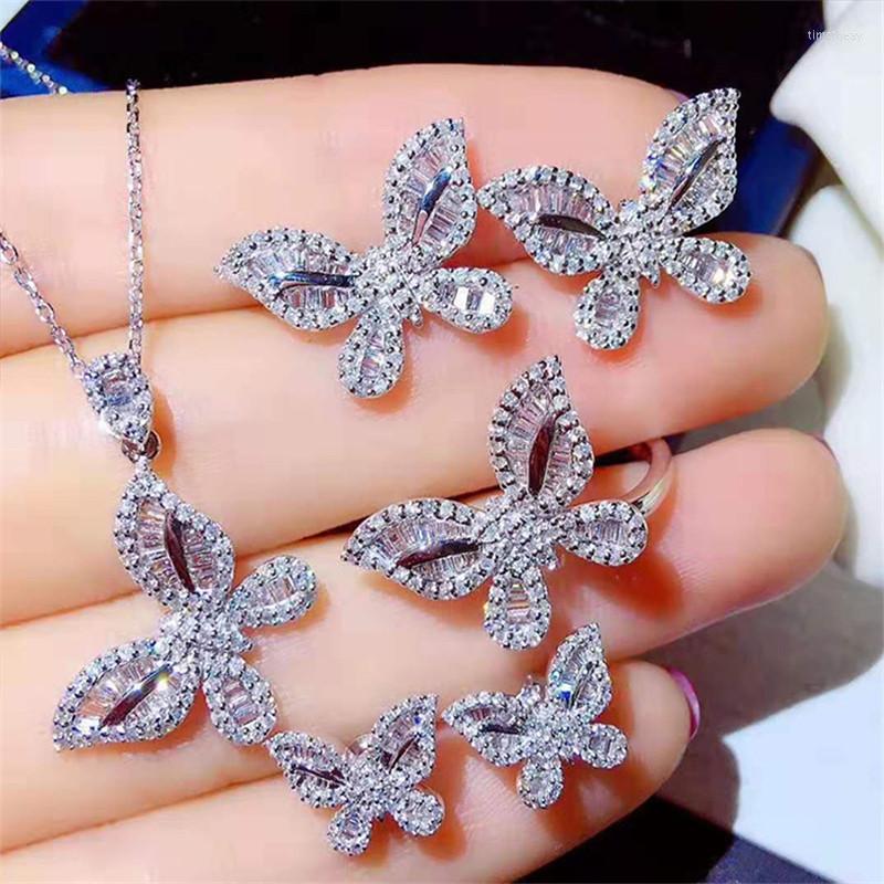 Necklace Earrings Set Butterfly Earring Pendant Ring Jewelry Real 925 Sterling Silver Bijou Cz Wedding Rings For Women, Picture shown
Necklace Earrings Set Butterfly Earring Pendant Ring Jewelry Real 925 Sterling Silver Bijou Cz Wedding Rings For Women, Picture shown