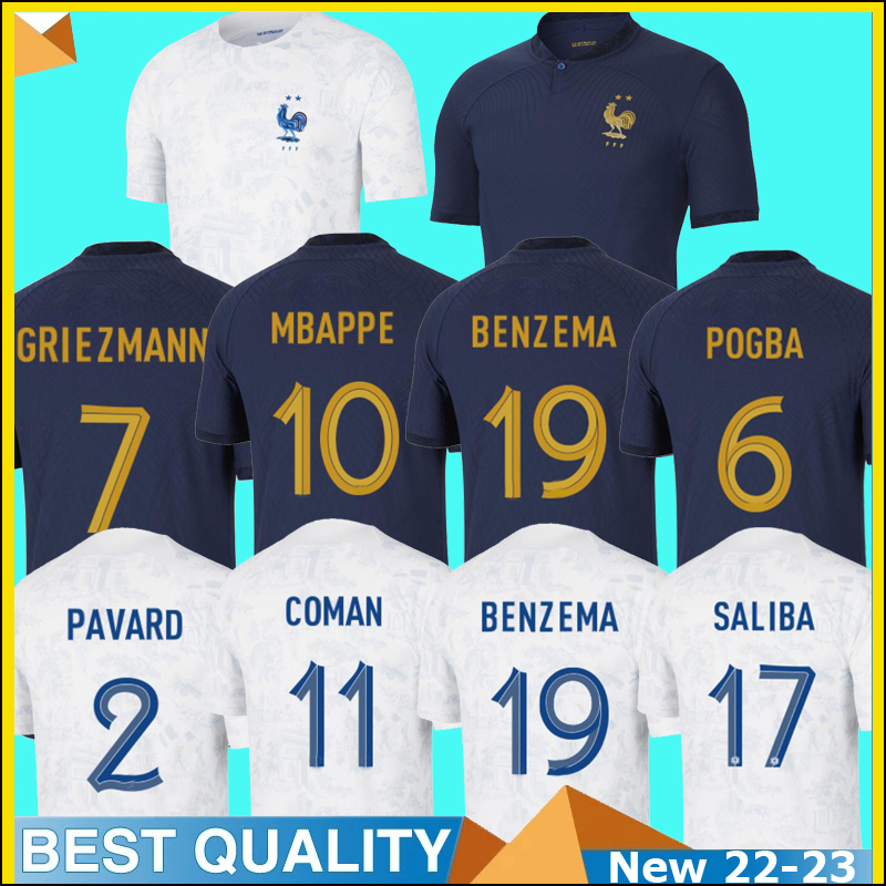 22 23 BENZEMA MBAPPE GRIEZMANN soccer jersey French KANTE POGBA ZIDANE GIROUD MATUIDI Kimpembe VARANE PAVARO equipe Maillot de football shirt Men kids kit Camiseta, Kids away
22 23 BENZEMA MBAPPE GRIEZMANN soccer jersey French KANTE POGBA ZIDANE GIROUD MATUIDI Kimpembe VARANE PAVARO equipe Maillot de football shirt Men kids kit Camiseta, Kids away