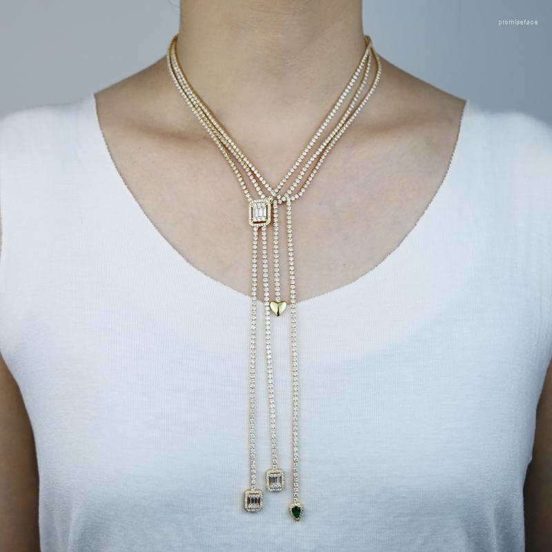 Choker Gold Color Micro Pave Double Baguette CZ Tear Drop Stone Heart Pendant Layer Long Y Lariat Sexy Women Necklace
Choker Gold Color Micro Pave Double Baguette CZ Tear Drop Stone Heart Pendant Layer Long Y Lariat Sexy Women Necklace