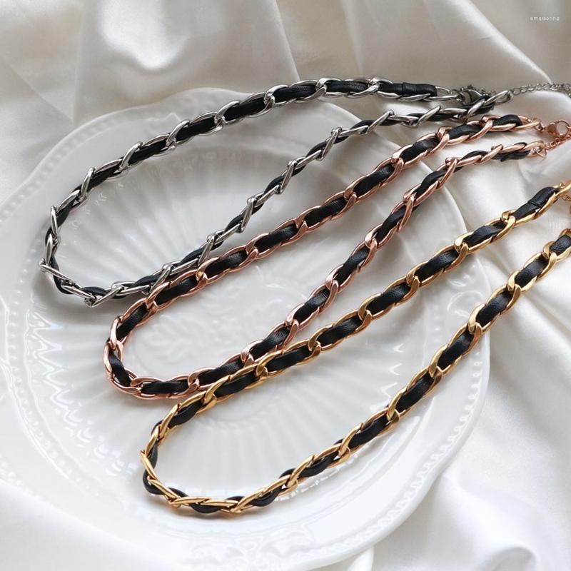 Choker 2022 Jewelry Black Cloth Winding Metal Necklace Leather Cord Design Goth Chain Necklaces Weave For Women Party Gift
Choker 2022 Jewelry Black Cloth Winding Metal Necklace Leather Cord Design Goth Chain Necklaces Weave For Women Party Gift