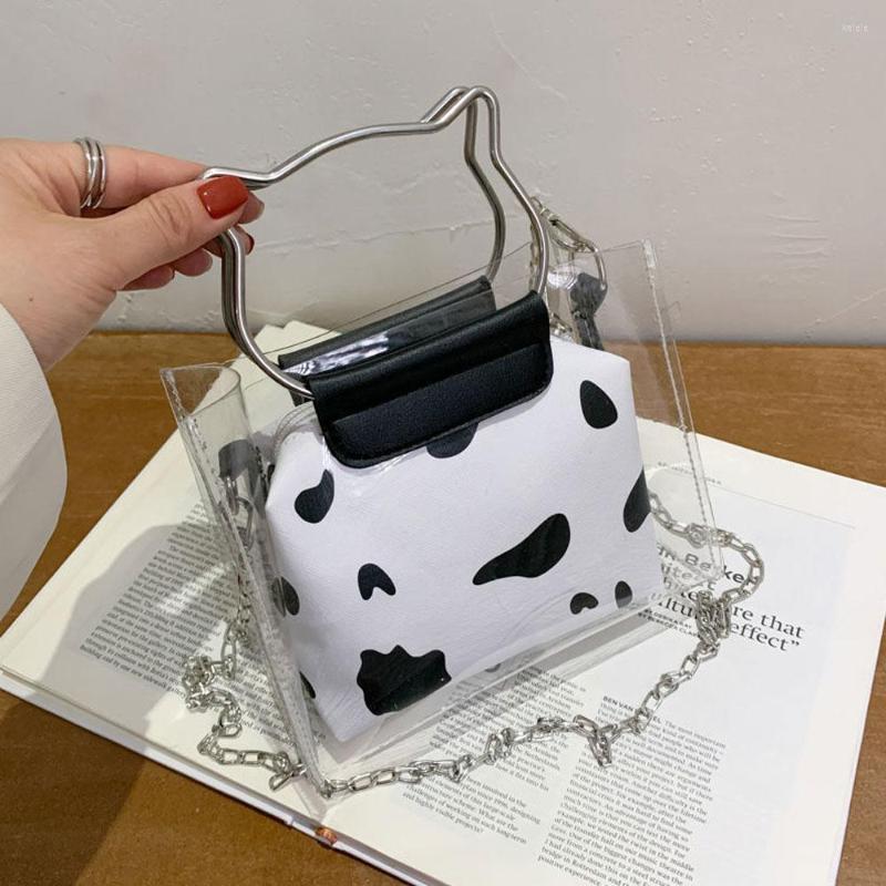 Evening Bags Fashion Milk Cow Print Women Jelly Female Bag Handbags Sweet PVC Ladies Casual Shoulder Messenger Transparent Composite, Square
Evening Bags Fashion Milk Cow Print Women Jelly Female Bag Handbags Sweet PVC Ladies Casual Shoulder Messenger Transparent Composite, Square