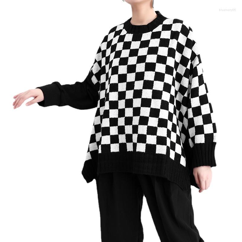 Women's Sweaters Women Plaid Big Size Knitting Pullovers Women's Sweater Loose Fit Round Neck Long Sleeve Fashion Autumn Winter 2022, Black white
Women's Sweaters Women Plaid Big Size Knitting Pullovers Women's Sweater Loose Fit Round Neck Long Sleeve Fashion Autumn Winter 2022, Black white