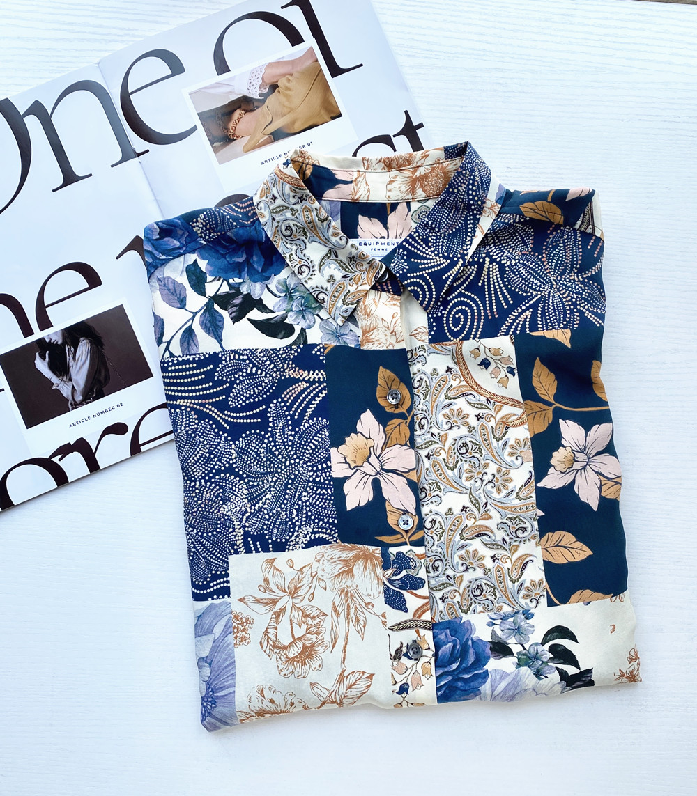 2022 Autumn Blue Silk Flower Blouse French Style Floral Print Long Sleeves Lapel Neck 100% Soie Buttons Single-Breasted Shirt 22TO05M
2022 Autumn Blue Silk Flower Blouse French Style Floral Print Long Sleeves Lapel Neck 100% Soie Buttons Single-Breasted Shirt 22TO05M