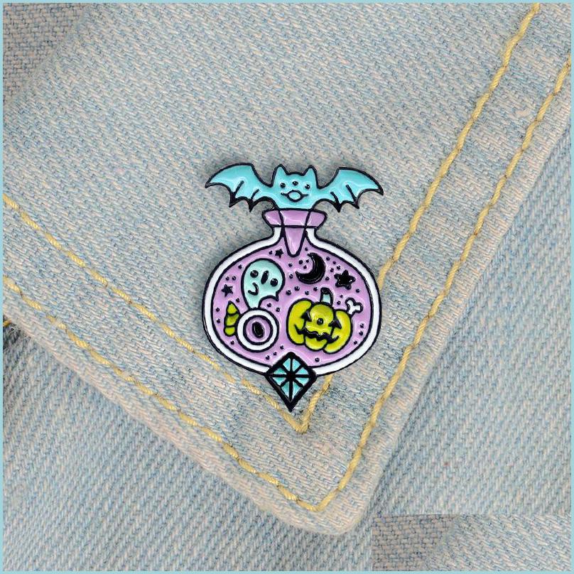 Pins Brooches Purple Devil Potion Metal Enamel Brooch Three Eyes Bat Skeleton Pumpkin Badge Pin Exaggerated Funny Costume Jewelshops Dhqh5
Pins Brooches Purple Devil Potion Metal Enamel Brooch Three Eyes Bat Skeleton Pumpkin Badge Pin Exaggerated Funny Costume Jewelshops Dhqh5