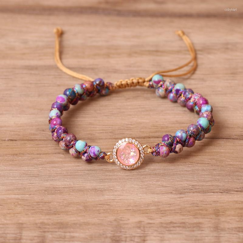 Strand Pink Opal Charm Bracelet Jasper String Woven Chain Friendship Lace Wristband Ladies Beaded Jewelry Wholesale
Strand Pink Opal Charm Bracelet Jasper String Woven Chain Friendship Lace Wristband Ladies Beaded Jewelry Wholesale