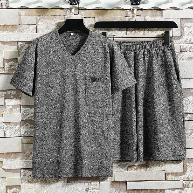Men's Tracksuits Men's Summer Leisure V-neck Short Sleeve Suit T-shirt Shorts Ice Silk Middle-aged And Elderly Dad Sports, Gray
Men's Tracksuits Men's Summer Leisure V-neck Short Sleeve Suit T-shirt Shorts Ice Silk Middle-aged And Elderly Dad Sports, Gray