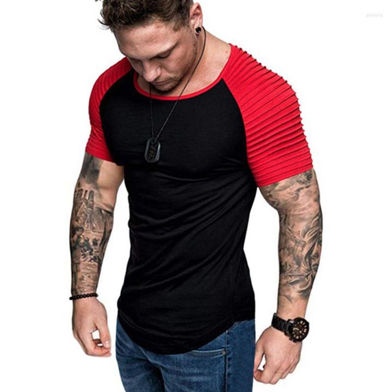 Men's T Shirts 2022 Short-sleeved Solid Color T-shirt Pleated Shoulder Jacquard Stripes Slim Casual Sports Wild, Black
Men's T Shirts 2022 Short-sleeved Solid Color T-shirt Pleated Shoulder Jacquard Stripes Slim Casual Sports Wild, Black