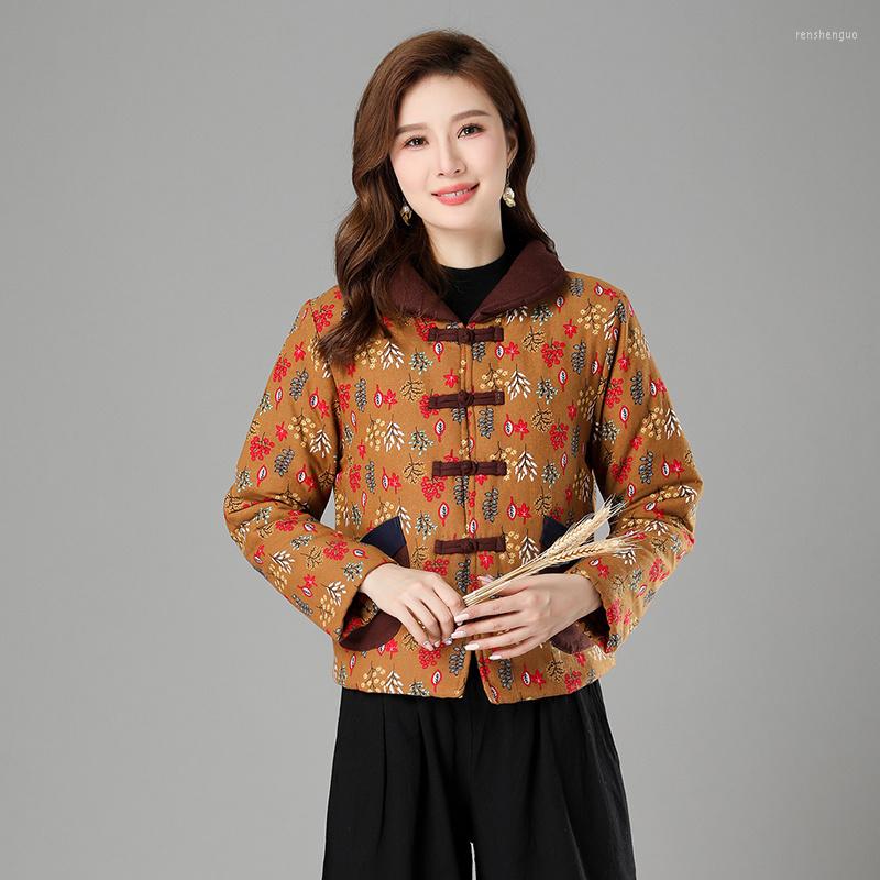 Ethnic Clothing Winter Chinese Padded Jacket Women Harajuku Vintage Tang Suit Elegant Oriental Tradition Warm Floral Cotton Linen Coat
Ethnic Clothing Winter Chinese Padded Jacket Women Harajuku Vintage Tang Suit Elegant Oriental Tradition Warm Floral Cotton Linen Coat