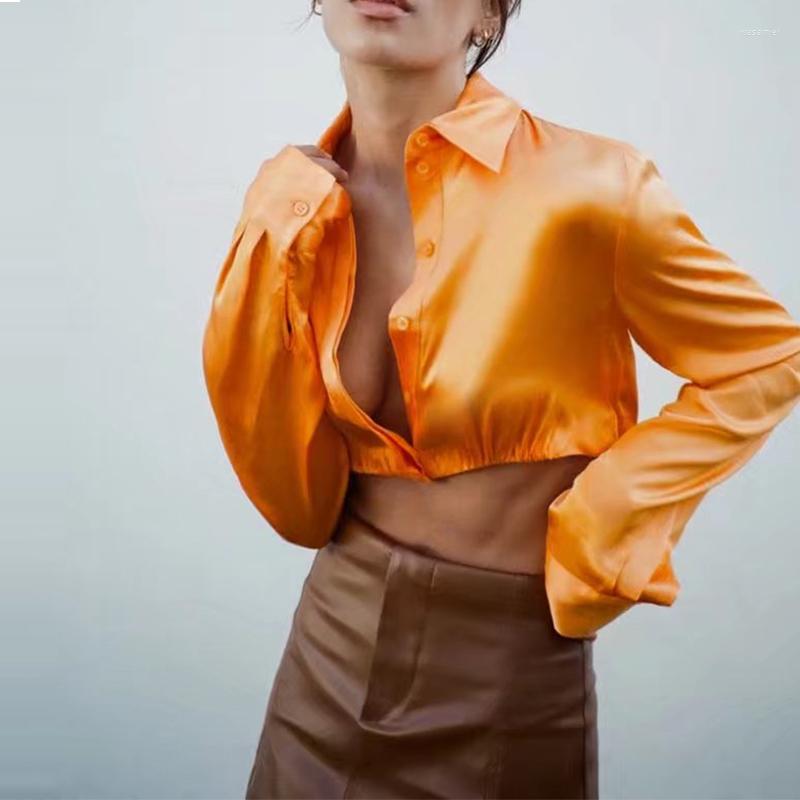 Women's Blouses 2022 Women Fashion Orange Shirts Basic Long Sleeve Chic Female Streetwear Cropped Tops Camisas Mujer
Women's Blouses 2022 Women Fashion Orange Shirts Basic Long Sleeve Chic Female Streetwear Cropped Tops Camisas Mujer