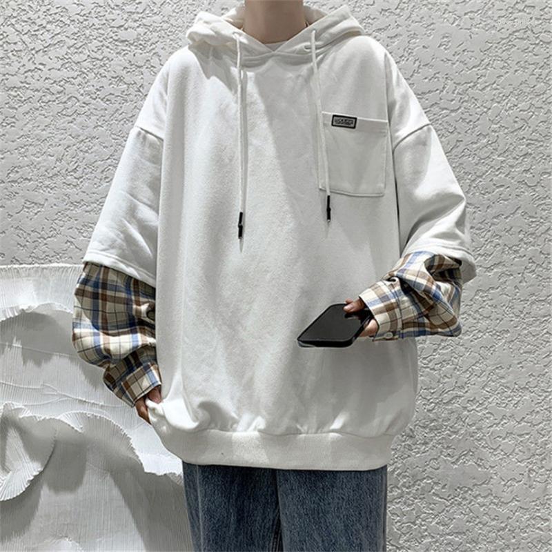 Men's Hoodies Men's & Sweatshirts Men Hooded Spring Autumn Trend Plaid Print Patchwork Fake Two-piece Top Loose Mens Korean Fashion, White
Men's Hoodies Men's & Sweatshirts Men Hooded Spring Autumn Trend Plaid Print Patchwork Fake Two-piece Top Loose Mens Korean Fashion, White