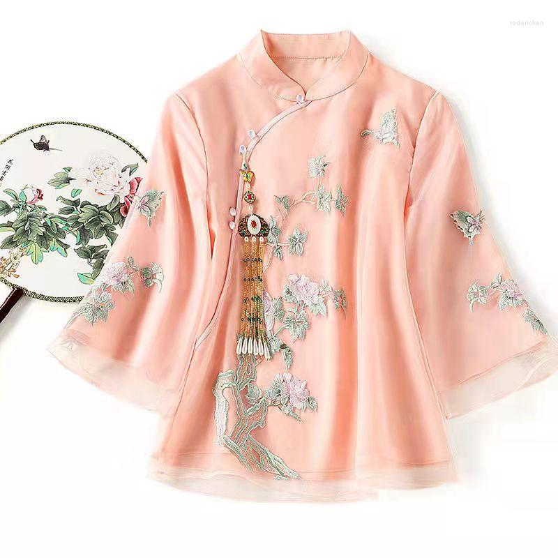 Ethnic Clothing Plus Size Lady Tang Suit Top Shirt Chinese Traditional Embroidery Cheongsam Blouse Hand Button Stand Collar Costume
Ethnic Clothing Plus Size Lady Tang Suit Top Shirt Chinese Traditional Embroidery Cheongsam Blouse Hand Button Stand Collar Costume