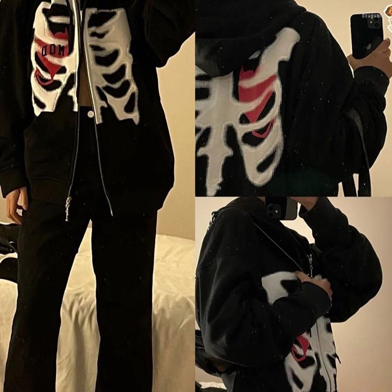 Women' Hoodies Zip-up Y2K Harajuku Korean Style Loose Skull Print Goth Grunge Long-sleeved Hooded Coat Vintage Hip Hop Girl Jacket Mujer, Black
Women' Hoodies Zip-up Y2K Harajuku Korean Style Loose Skull Print Goth Grunge Long-sleeved Hooded Coat Vintage Hip Hop Girl Jacket Mujer, Black