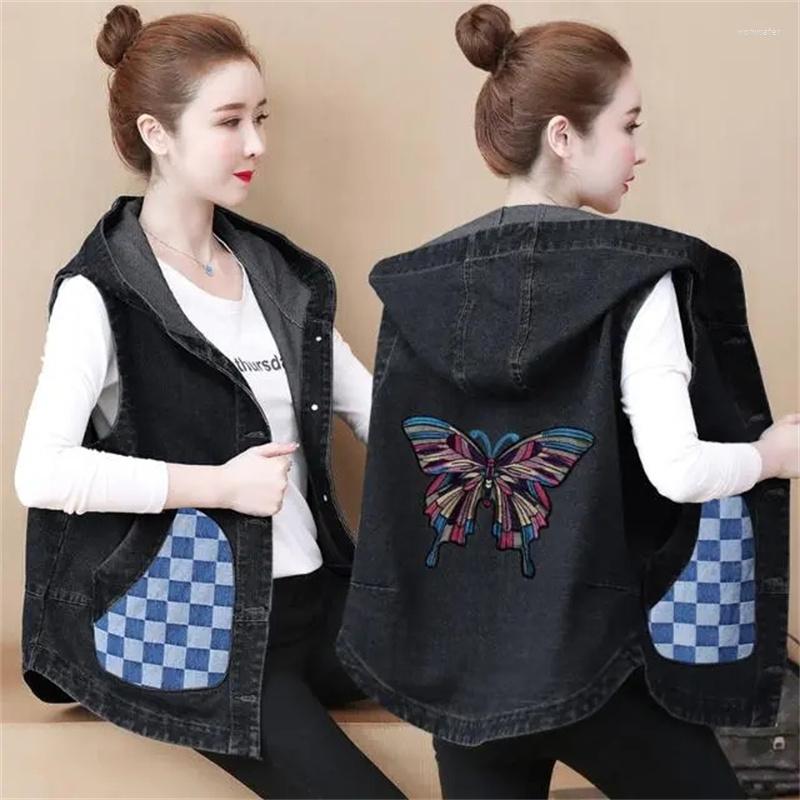 Women's Vests Denim Top Women's 2022 Spring And Autumn Fashion Western Style Vest Embroidered Senim Jacket Hooded Trend, Blue vest
Women's Vests Denim Top Women's 2022 Spring And Autumn Fashion Western Style Vest Embroidered Senim Jacket Hooded Trend, Blue vest