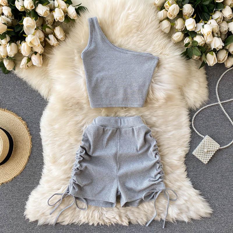 Women's Tracksuits FMFSSOM 2022 Summer Sexy One-shoulder Oblique Collar Short T-shirt Top Drawstring Pleated Elastic Waist Shorts Party Suit, Black
Women's Tracksuits FMFSSOM 2022 Summer Sexy One-shoulder Oblique Collar Short T-shirt Top Drawstring Pleated Elastic Waist Shorts Party Suit, Black