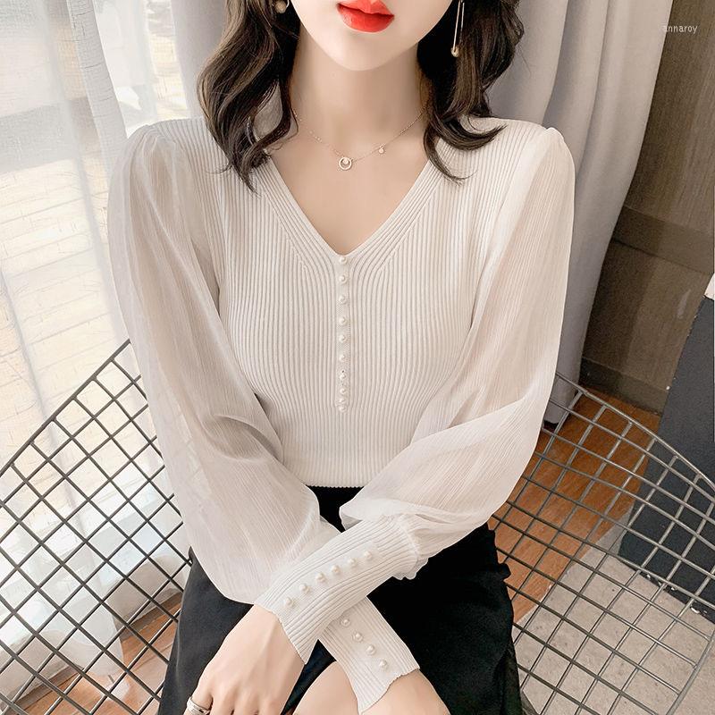 Women's Sweaters 2022 Black V-neck Elegant Pullover Top Harajuku Bottoming Shirt White Chiffon Bubble Knit Sexy Slim Sweater For Women
Women's Sweaters 2022 Black V-neck Elegant Pullover Top Harajuku Bottoming Shirt White Chiffon Bubble Knit Sexy Slim Sweater For Women