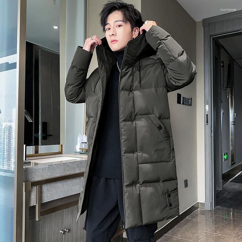 Men's Down Winter Men'S Medium And Long Korean Fashion Hooded Cotton Clothes Casual Coat Thickened Warm Top Gentleman Young, Black 
Men's Down Winter Men'S Medium And Long Korean Fashion Hooded Cotton Clothes Casual Coat Thickened Warm Top Gentleman Young, Black