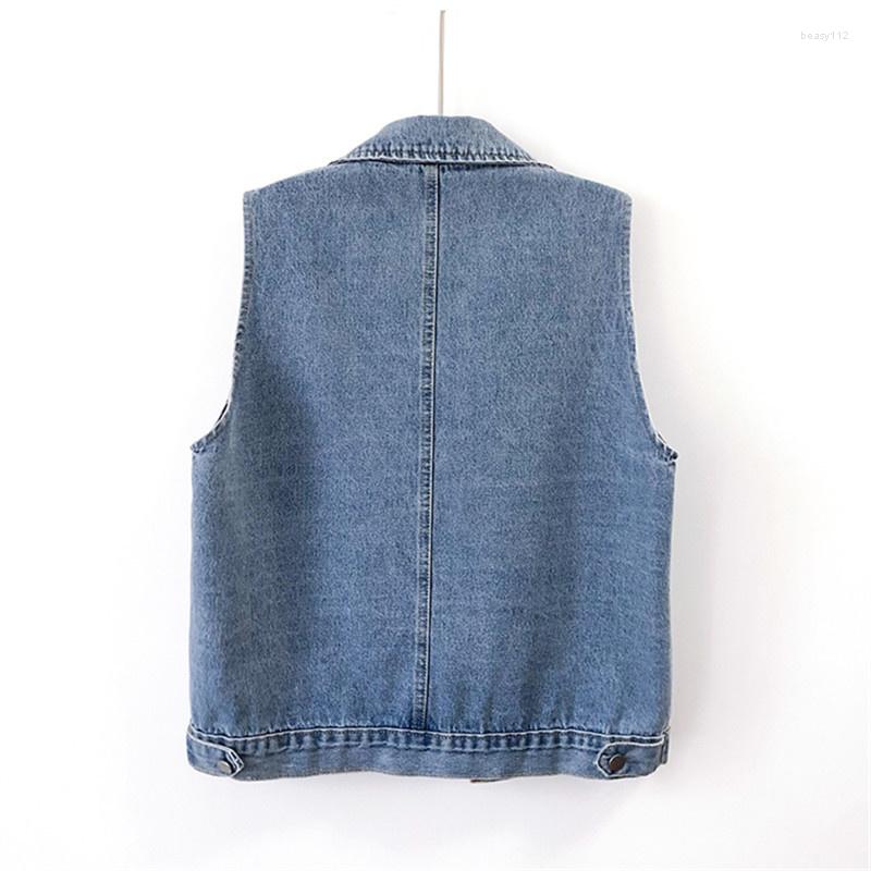 Women's Vests Blue Vintage Holes Big Pocket Denim Vest Women Waistcoat Loose Short Frayed Cowboy Sleeveless Jacket Casual Jeans Female
Women's Vests Blue Vintage Holes Big Pocket Denim Vest Women Waistcoat Loose Short Frayed Cowboy Sleeveless Jacket Casual Jeans Female
