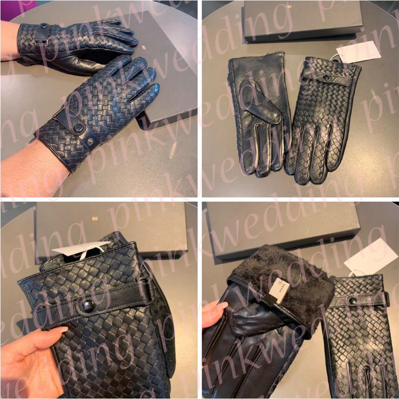 Men Designer Gloves Winter Plush Leather Gloves Outdoor Warm Motorcycling Mittens Black Woven Glove
Men Designer Gloves Winter Plush Leather Gloves Outdoor Warm Motorcycling Mittens Black Woven Glove