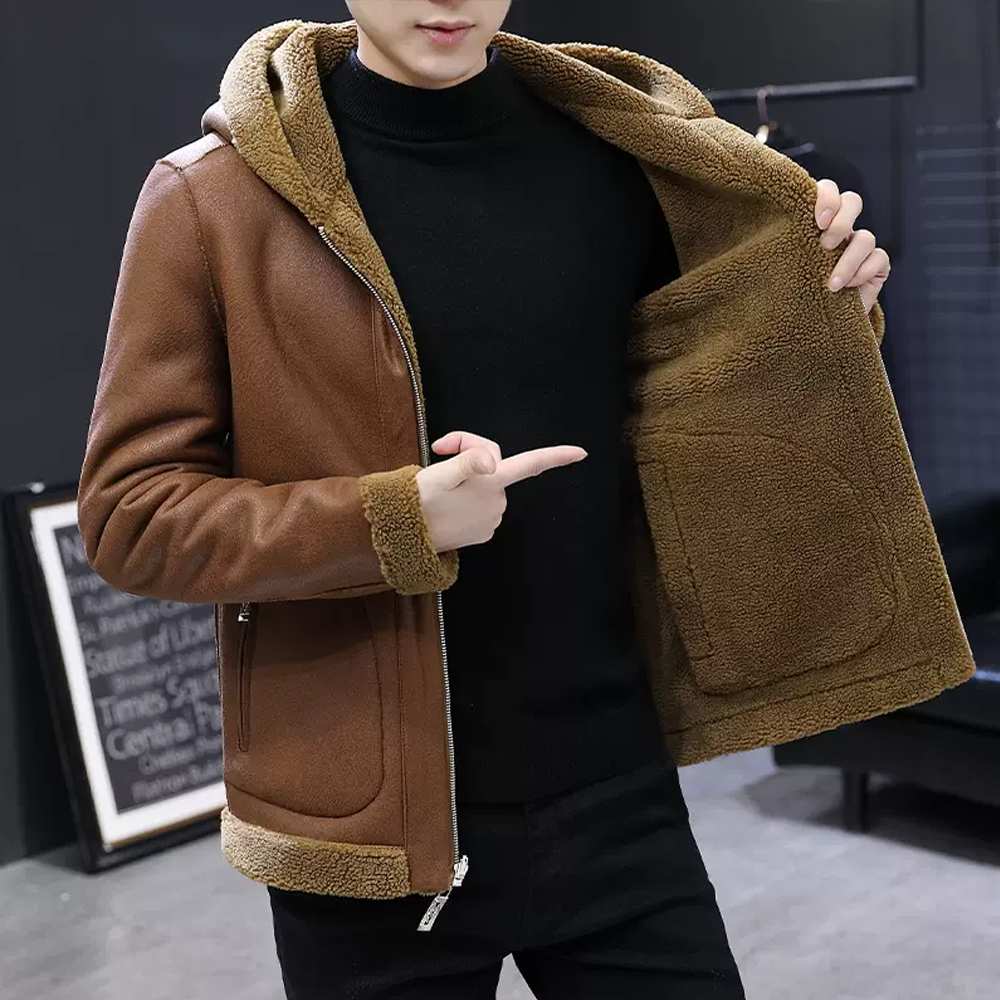 Plus Size Jacket Men Winter Fur Lined Thicken Hooded Jacket Wool Warm Jackets Vintage Style Street Fashion Clothing Mens, Black
Plus Size Jacket Men Winter Fur Lined Thicken Hooded Jacket Wool Warm Jackets Vintage Style Street Fashion Clothing Mens, Black