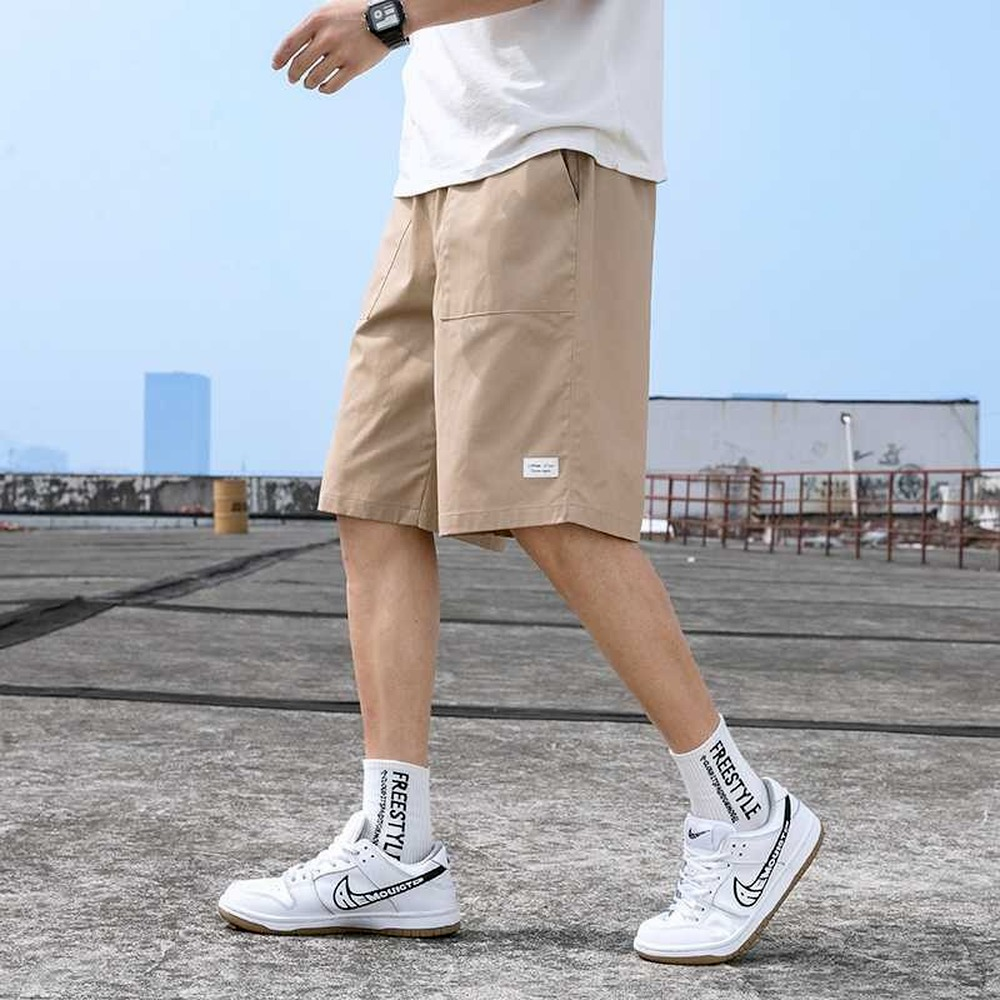 Korean Fashion Summer Shorts Loose Fit Drawstring Shorts Men Casual Wear Wide Cuff Solid Color Pure Cotton Breathable, Khaki
Korean Fashion Summer Shorts Loose Fit Drawstring Shorts Men Casual Wear Wide Cuff Solid Color Pure Cotton Breathable, Khaki