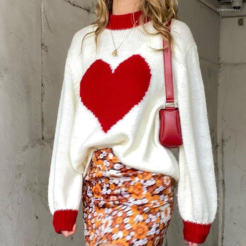 Women' Sweaters Heart Print Sweater Women Oversized Top White O Neck Knitted E-girl Sweet Pullovers Y2K Fashion Knitwear Cute Jumpers, Creamy-white
Women' Sweaters Heart Print Sweater Women Oversized Top White O Neck Knitted E-girl Sweet Pullovers Y2K Fashion Knitwear Cute Jumpers, Creamy-white
