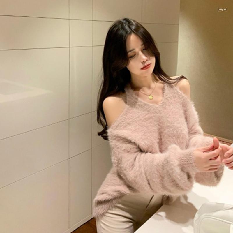 Women's Sweaters Top Women's Mid-length Off-shoulder Loose Outer Wear Lazy Knitted Sweater 2022 Autumn And Winter Pink Korean
Women's Sweaters Top Women's Mid-length Off-shoulder Loose Outer Wear Lazy Knitted Sweater 2022 Autumn And Winter Pink Korean