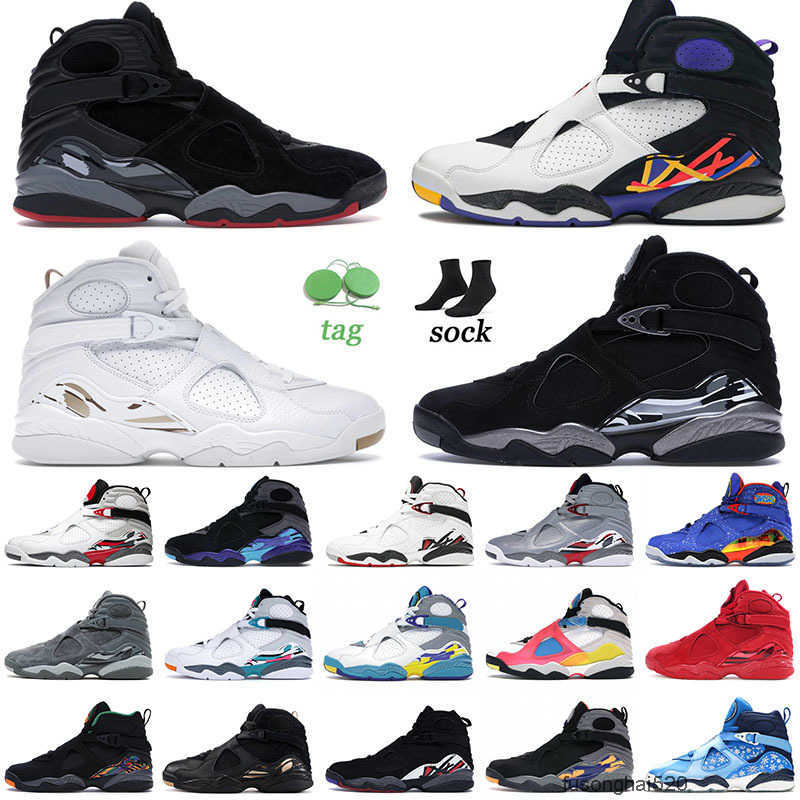 High Quality Basketball Shoes 8 8s VIII Mens Women Jumpman OVO White Black Valentines Day South Beach Cool Grey Bugs designer shoe OG, A16 three peat 40-47
