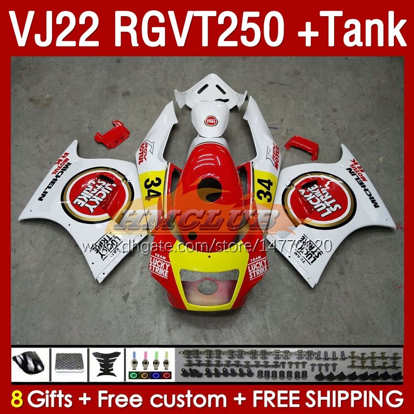 &Tank Fairings For SUZUKI RGVT250 RGV-250 SAPC VJ22 160No.0 RGV250 VJ 22 RGVT-250 90 91 92 93 94 95 96 RGVT RGV 250 CC 1990 1991 1992 1993 1994 1995 1996 Fairing Lucky Strike