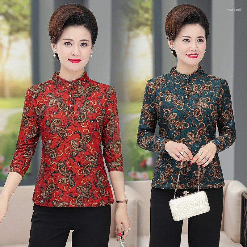 Women's Blouses 5XL Autumn Mom Blouse Shirts Flower Elegant Long Sleeve Floral Print Tops Blusas 2022 Women Bottoming Shirt, Green
Women's Blouses 5XL Autumn Mom Blouse Shirts Flower Elegant Long Sleeve Floral Print Tops Blusas 2022 Women Bottoming Shirt, Green