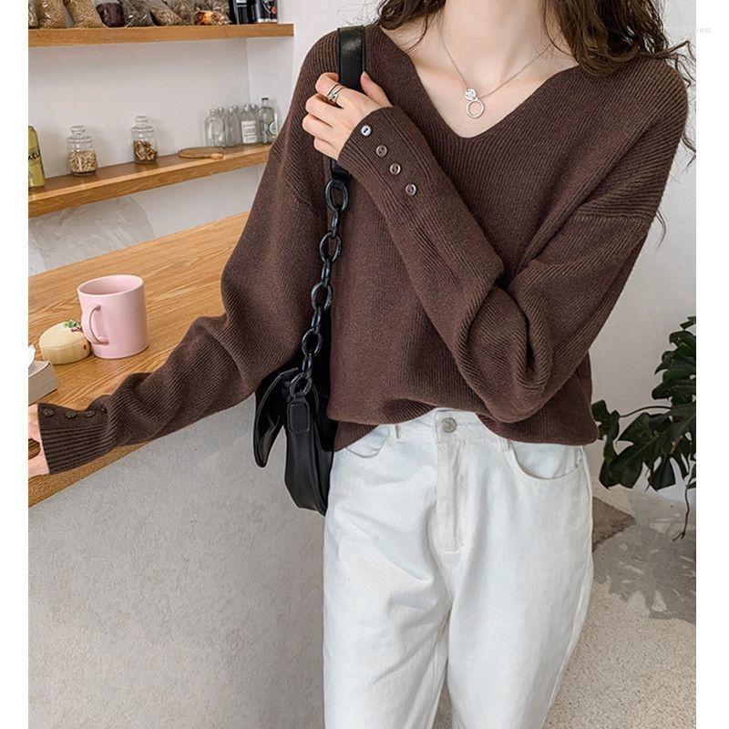 Women's Sweaters V-neck Sweater Women's Autumn And Winter Loose Pullover Pink Lazy Top White Elegant Trendy Long Sleeve, Brown
Women's Sweaters V-neck Sweater Women's Autumn And Winter Loose Pullover Pink Lazy Top White Elegant Trendy Long Sleeve, Brown