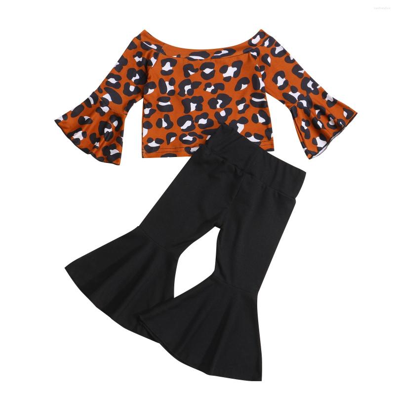 Clothing Sets 2Pcs Little Girls Outfit Sweet Style Leopard Print Off Shoulder Flare Long Sleeve Tops Solid Color Bell-bottomed Pants Set, Picture shown
Clothing Sets 2Pcs Little Girls Outfit Sweet Style Leopard Print Off Shoulder Flare Long Sleeve Tops Solid Color Bell-bottomed Pants Set, Picture shown