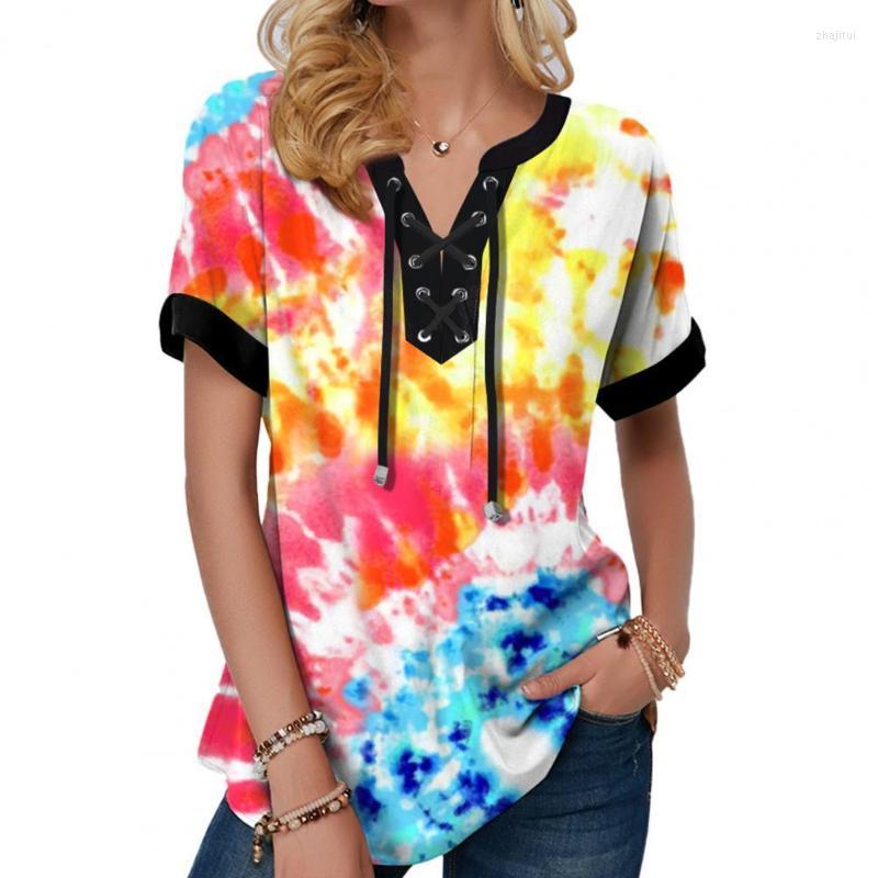 Women's Blouses Women's & Shirts Fashion T-shirt Colorful Print Lacing Women V Neck Beautiful Fashionable Short Sleeve Loose Blouse For, Black white
Women's Blouses Women's & Shirts Fashion T-shirt Colorful Print Lacing Women V Neck Beautiful Fashionable Short Sleeve Loose Blouse For, Black white