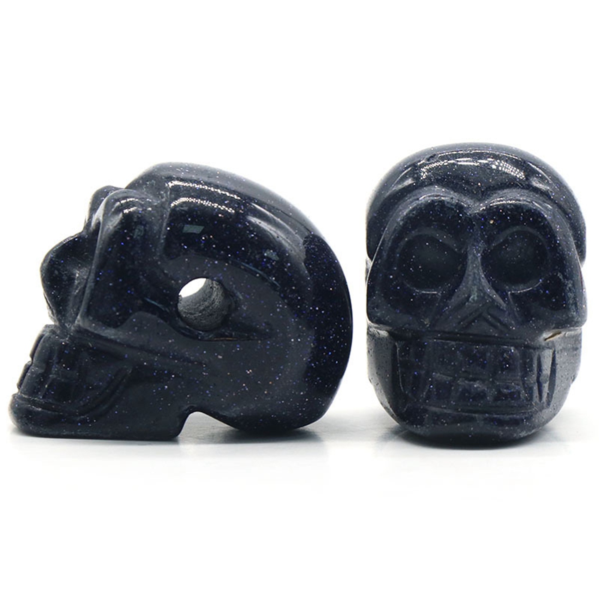 23mm Natural Blue Goldstone Skull Hand Carved Human Skull Head Sculpture Gemstone Carving
23mm Natural Blue Goldstone Skull Hand Carved Human Skull Head Sculpture Gemstone Carving